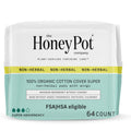 The Honey Pot Company - 64ct - Pads for Women - Non-Herbal Super Pads w/Wings - Organic Pads for Women - Cotton Cover, & Ultra-A