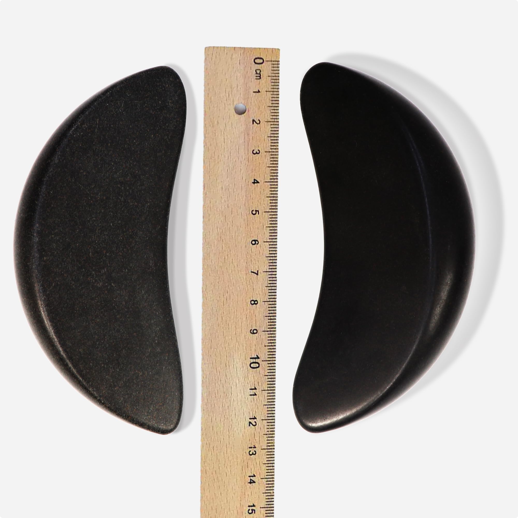 Master Massage 2-Piece Large Waning Moon Crescent Massage Stone Set - Arc Curved Deep Tissue Massager Hot Stones Pack - Gua-Sha