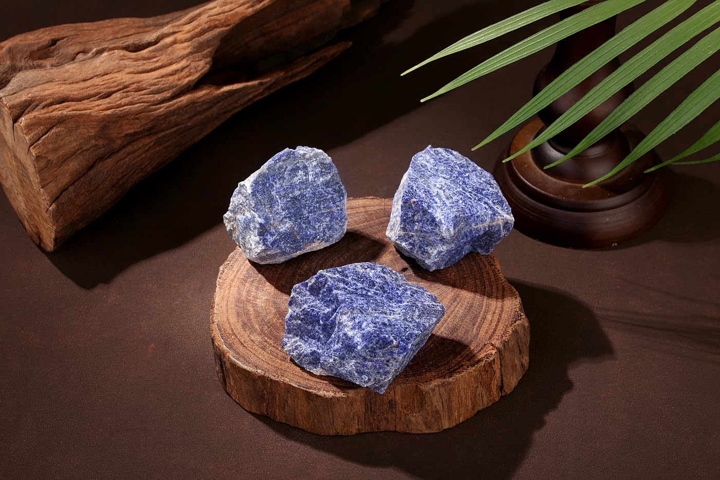 NUKAYAI 2Pcs Sodalite 1.8-2.2 Large Crystals and Healing Stones Raw Natural Blue Sodalite Rough Rocks Healing Crystal for DIY Po