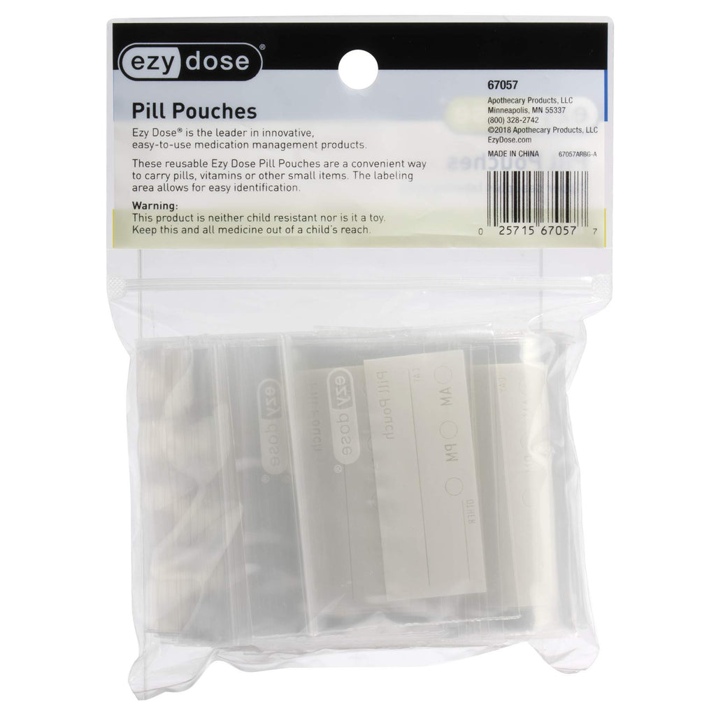 EZY DOSE Disposable Pill, Vitamin, and Medicine Organizer Pouches, Zippered Seal Bags, Pocket Sized and Travel Friendly, Easy to