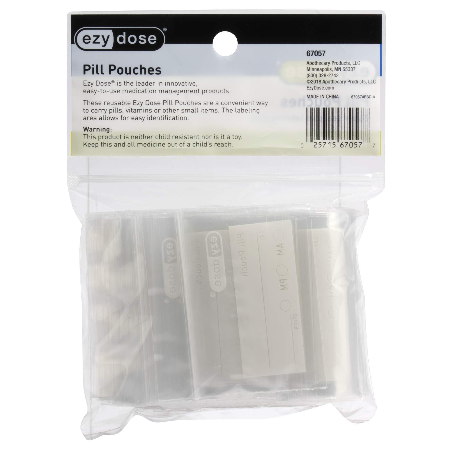 EZY DOSE Disposable Pill, Vitamin, and Medicine Organizer Pouches, Zippered Seal Bags, Pocket Sized and Travel Friendly, Easy to
