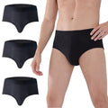 AIRCUTE Men Urinary Incontinence Underwear Washable Super Absorbency Briefs for Bladder Leak 160 ML 3 Pack (3 Black, 4X-Large)