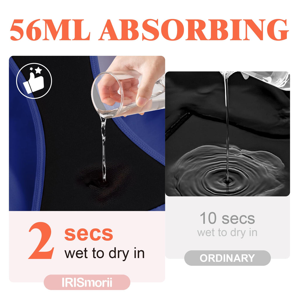 IRISMORII Leak Proof Incontinence Underwear for Women Washable Absorbent Bladder Control Postpartum Briefs 1Pack (Dark Blue L)