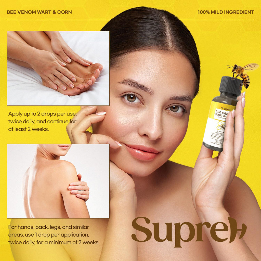 SupreH Fast-Acting bee Venom wart Remover: wart Freeze Off with salicylic Acid & bee Venom Cream - Wart Removal for Plantar Wart