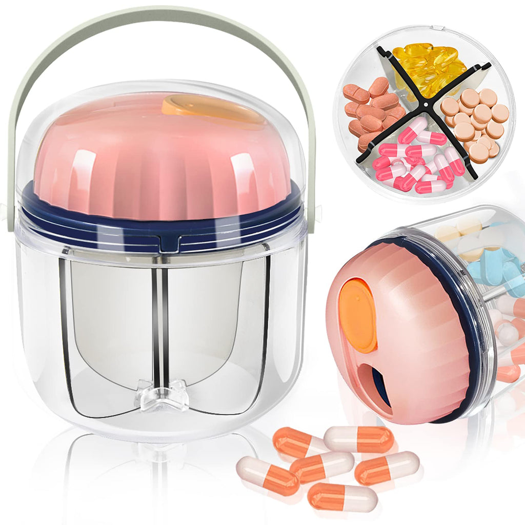 Portable Pill Box, GloDeals Weekly Pill Organizer 7-Day Travel Medicine Organizer BPA Free Moisture Proof Portable Medicine Cont
