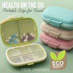 This Hippie Girl, ON-The-GO Vitamin and Pill Organizer, Travel Pill Box, Non-Plastic Wheat Grass Biodegradable Medicine Organize