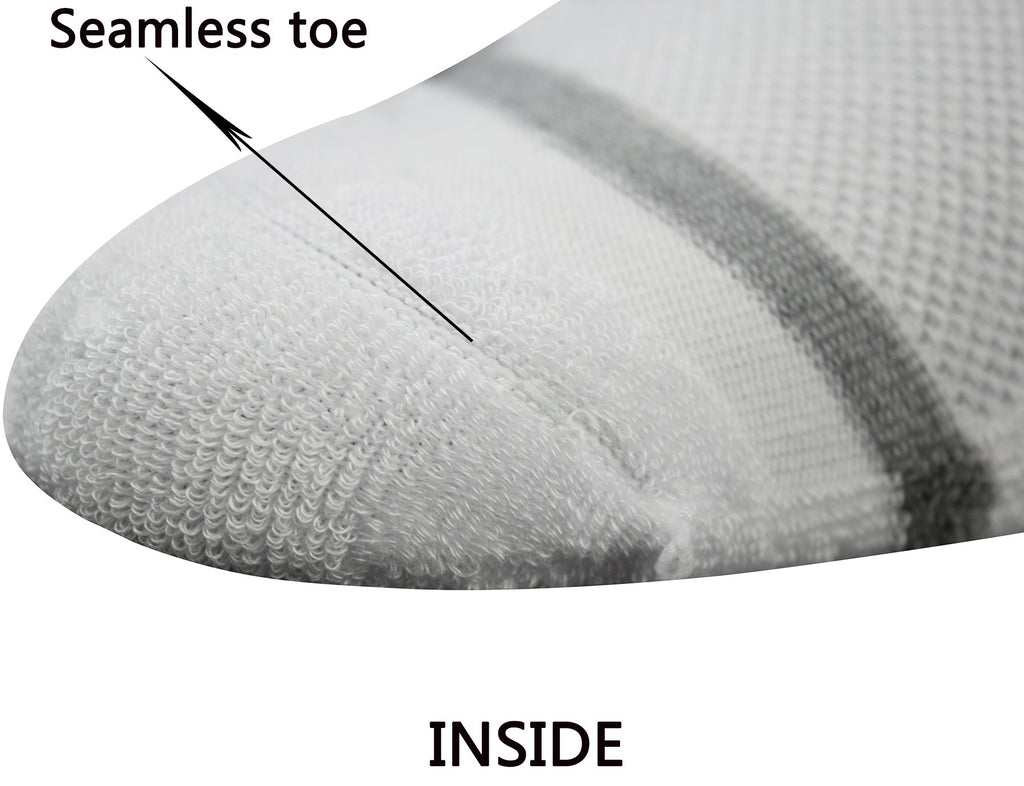 Yomandamor Men's 4 Pairs Diabetic Crew Socks with Seamless Toe and Cushion Sole