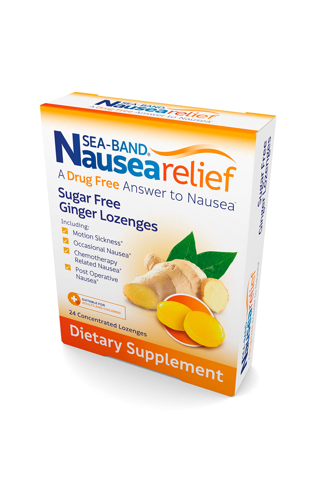Sea-Band Ginger Lozenges, Drug and Sugar Free, for Motion Sickness and Nausea Relief*