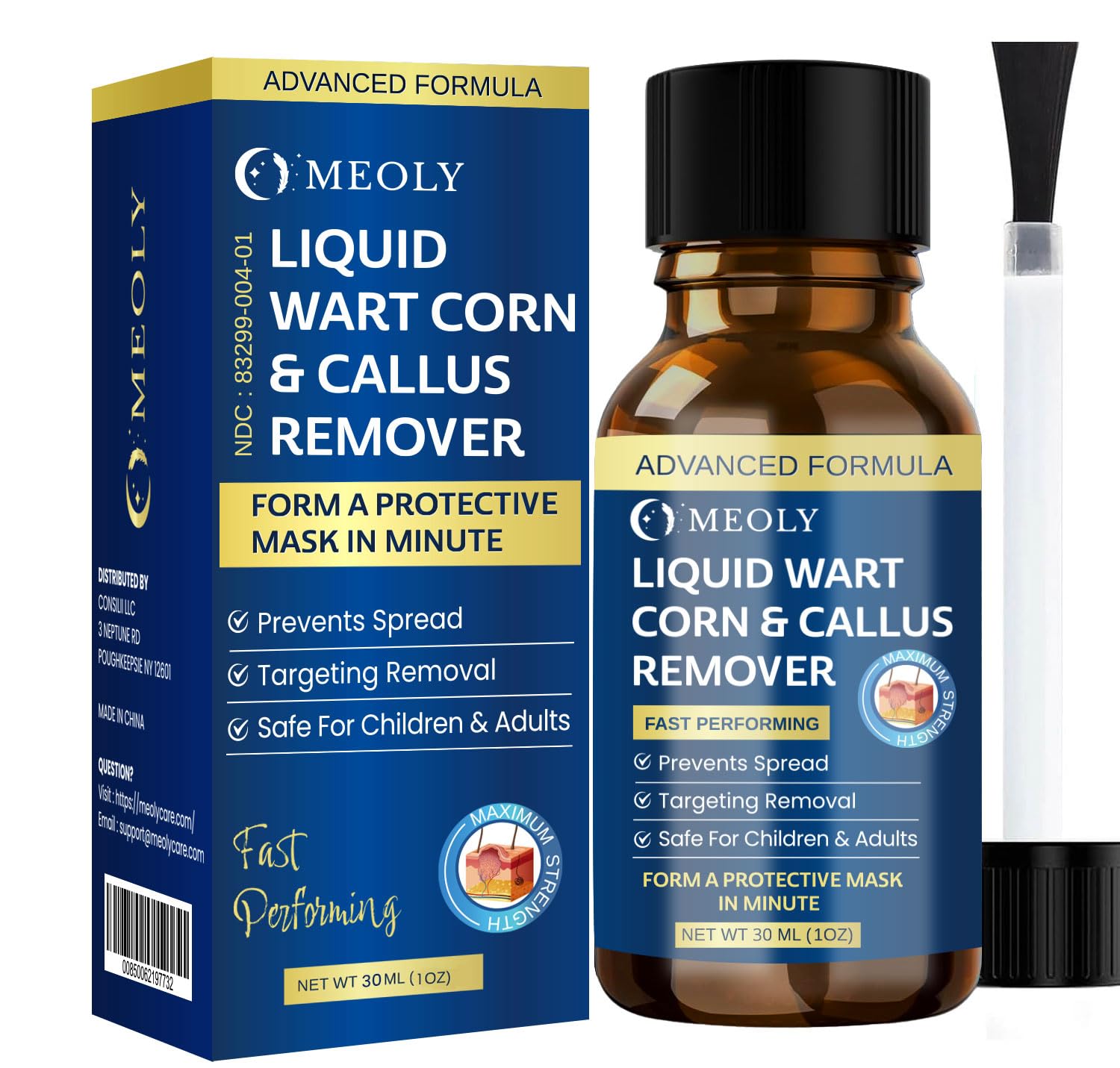 MEOLY Fast-Acting Wart Remover Freeze Off : Salicylic Acid Wart Remover for Men Women - Wart Removal for Plantar Wart, Genital W