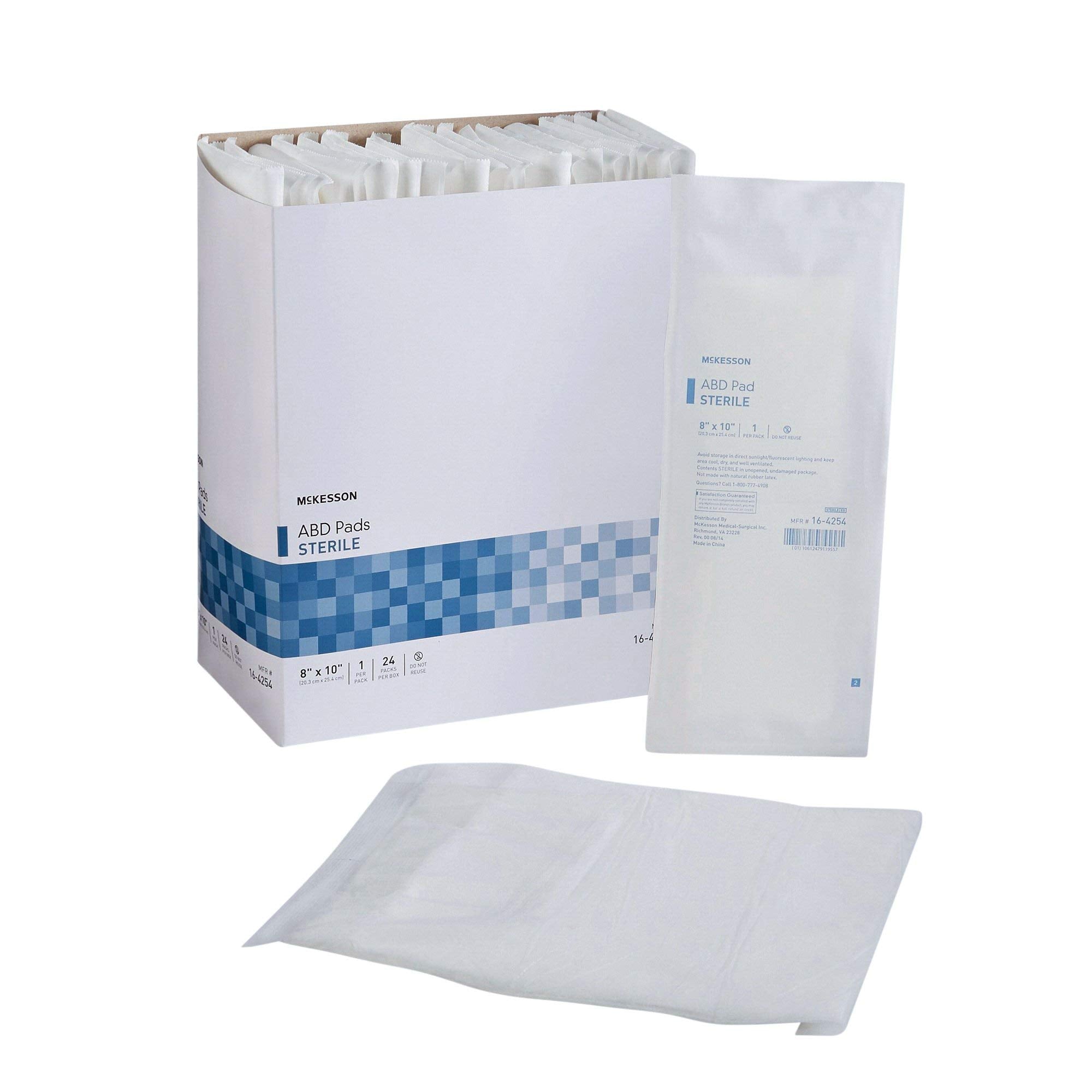 McKesson ABD Pads, Sterile Abdominal Pads, Wound Dressing, 8 in x 10 in, 24 Count, 1 Pack