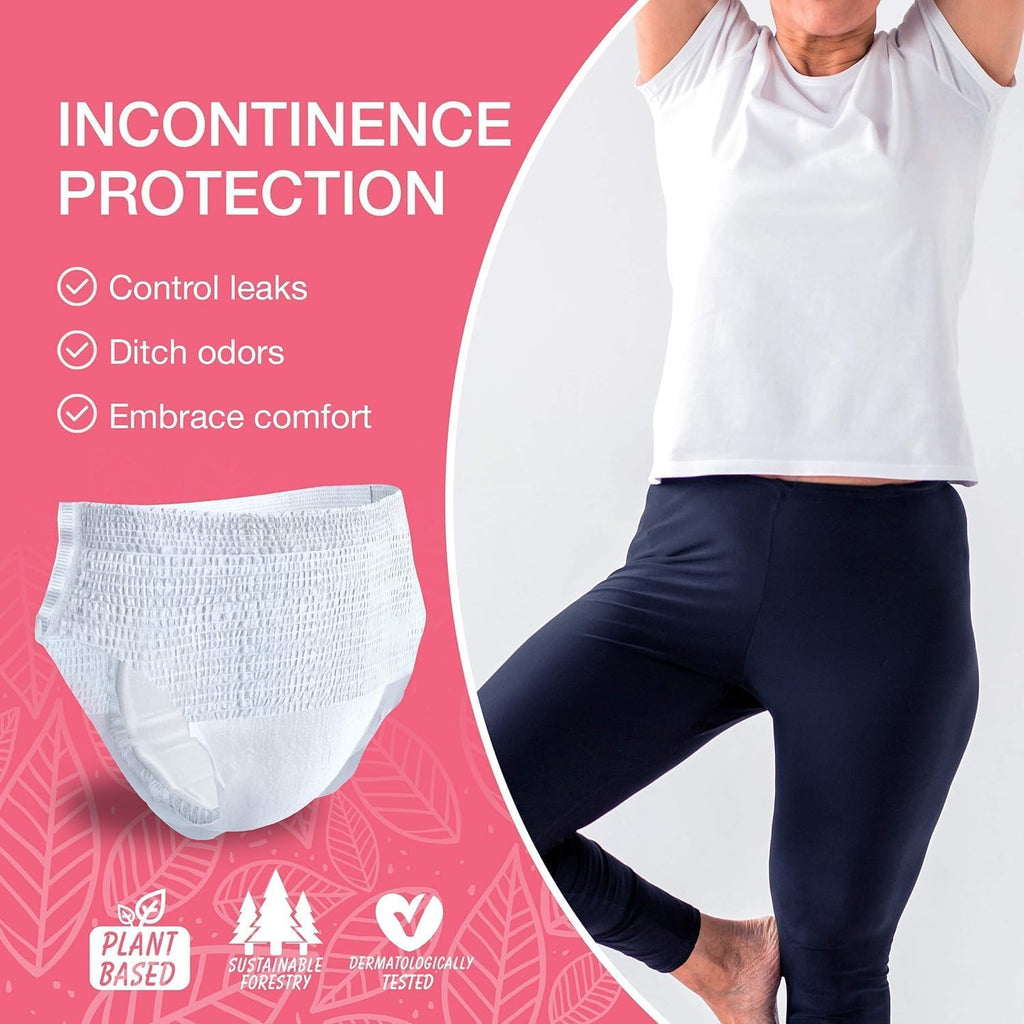 Veeda Natural Adult Incontinence Underwear for Women - Postpartum Underwear for Bladder Leakage Protection - Disposable Underwea