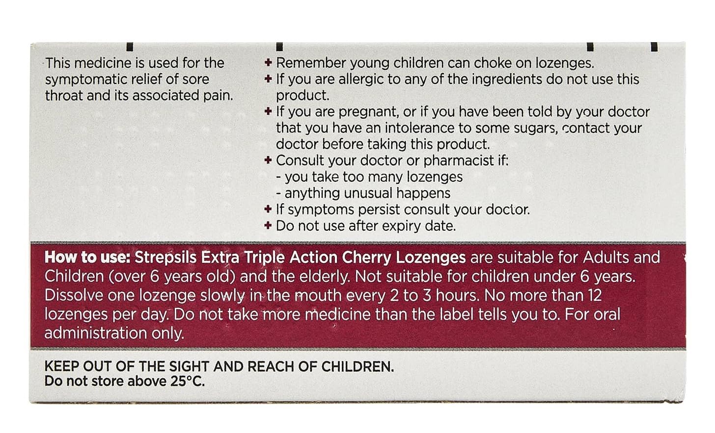 DianaL Boutique Extra Triple Action Cherry Lozenges by Strepsils 16 ct