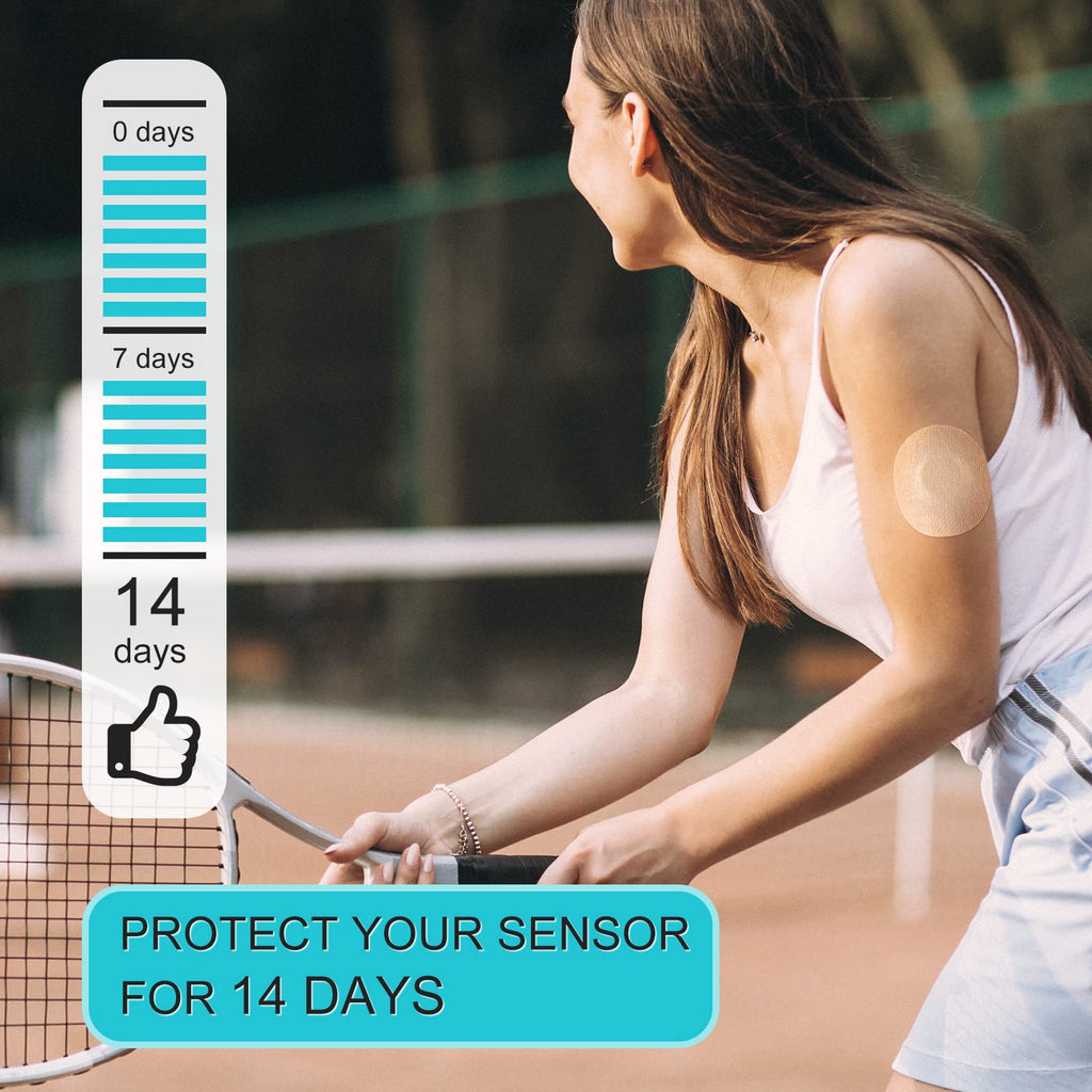 funpatch Libre 2 Sensor Covers Waterproof, 20pcs Adhesive Patches for Libre 2 Flexible CGM Tape Long Stay for 14 Days Without Ho