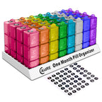 CAidRE Monthly Pill Organizer 31 Day 3 Times a Day - One Month Pill Box for Medications, Fish Oil, Vitamins & Supplements - 30 D