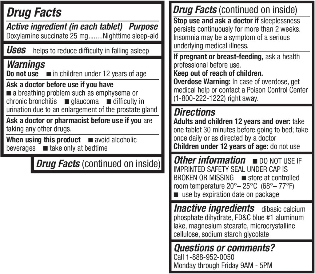 HealthA2Z Sleep Aid | Doxylamine Succinate 25mg | (200 Counts (Pack of 1))