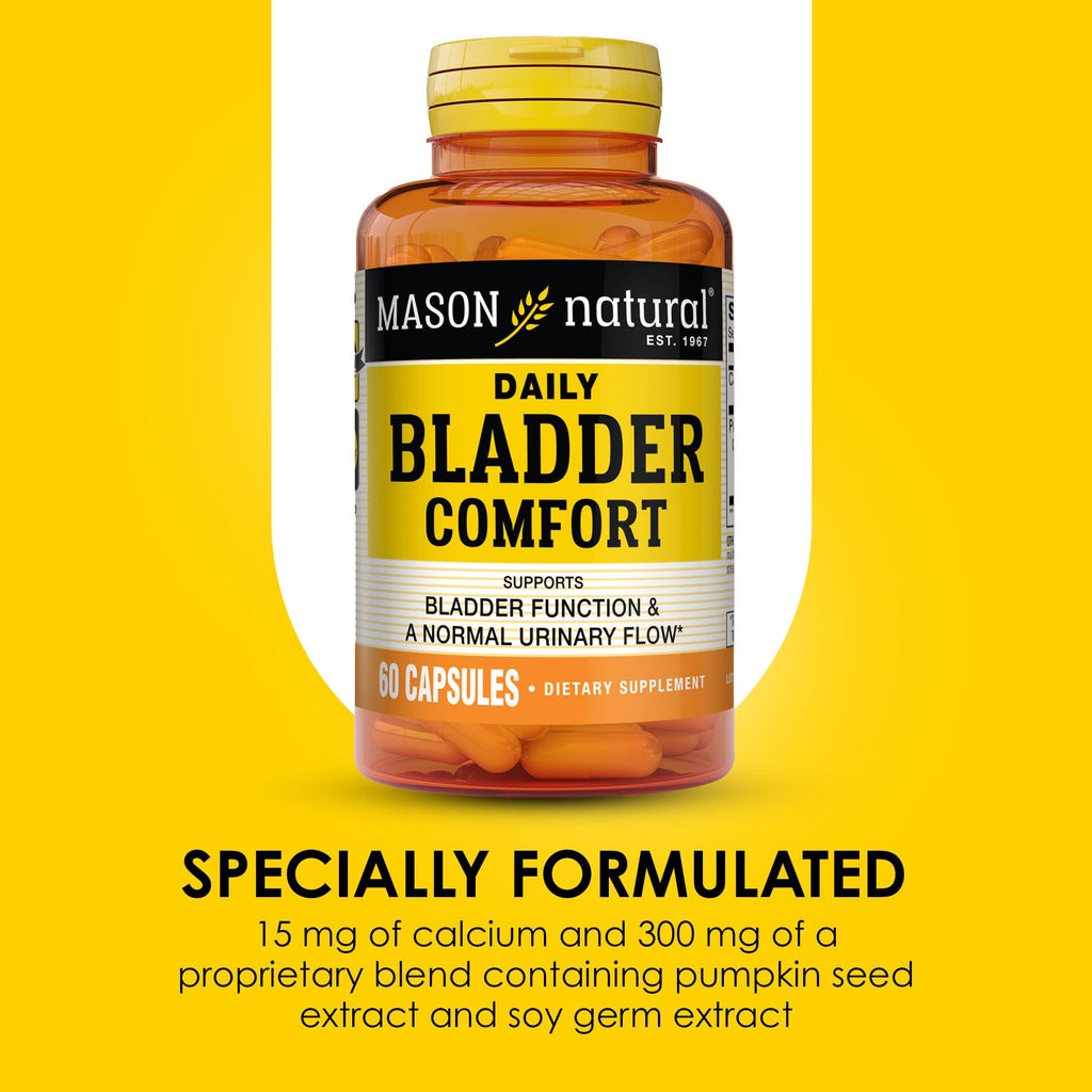MASON NATURAL Daily Bladder Comfort, 30-Day Supply with Calcium, Pumpkin Seed, & Soy Germ to Support Normal Bladder Function