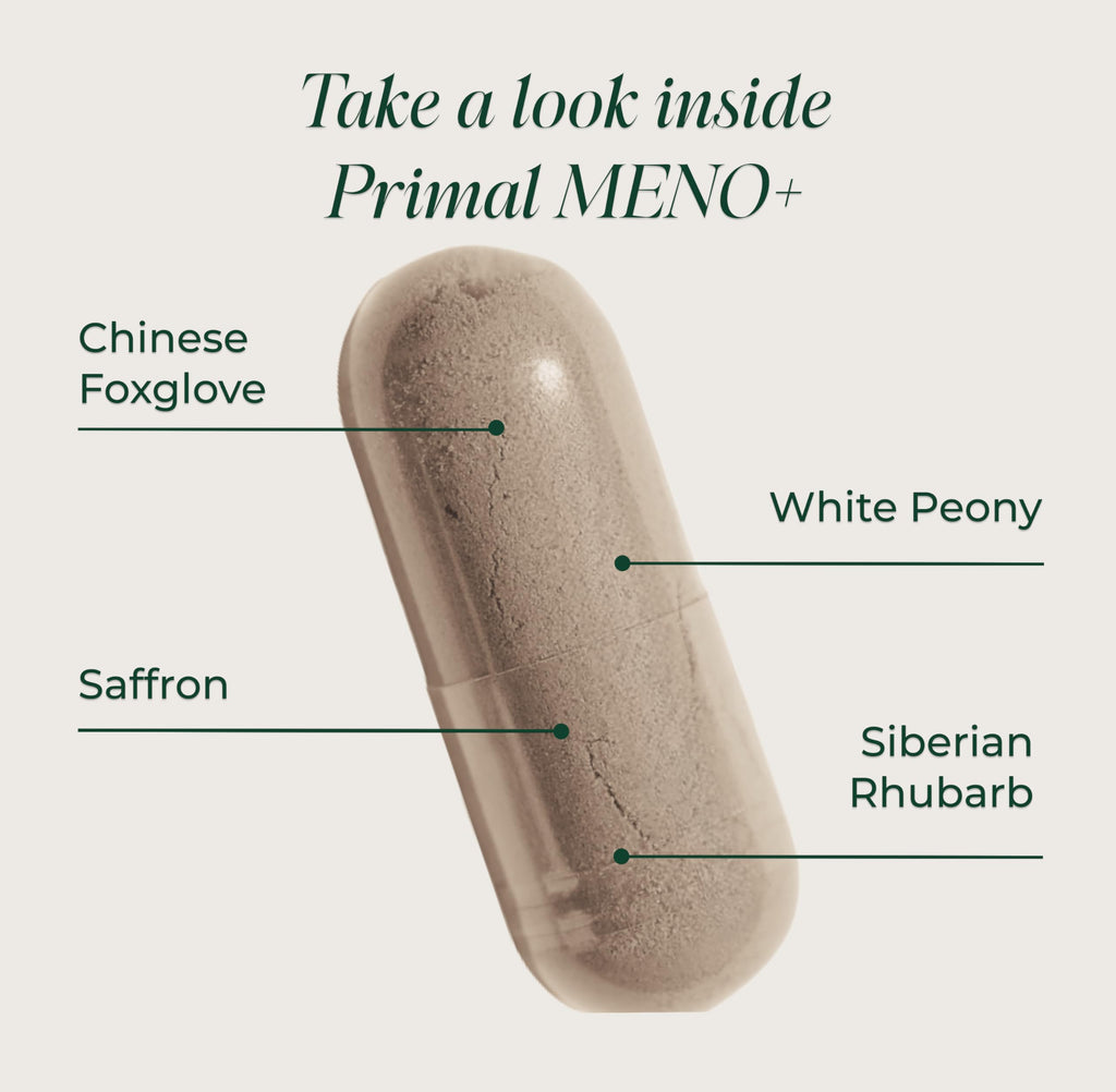 Primal Harvest Meno+ Menopause Support with Saffron & Chinese Herbs Support Mood, Menopausal Symptom Relief, & General Well-Bein
