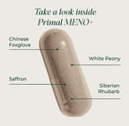 Primal Harvest Meno+ Menopause Support with Saffron & Chinese Herbs Support Mood, Menopausal Symptom Relief, & General Well-Bein