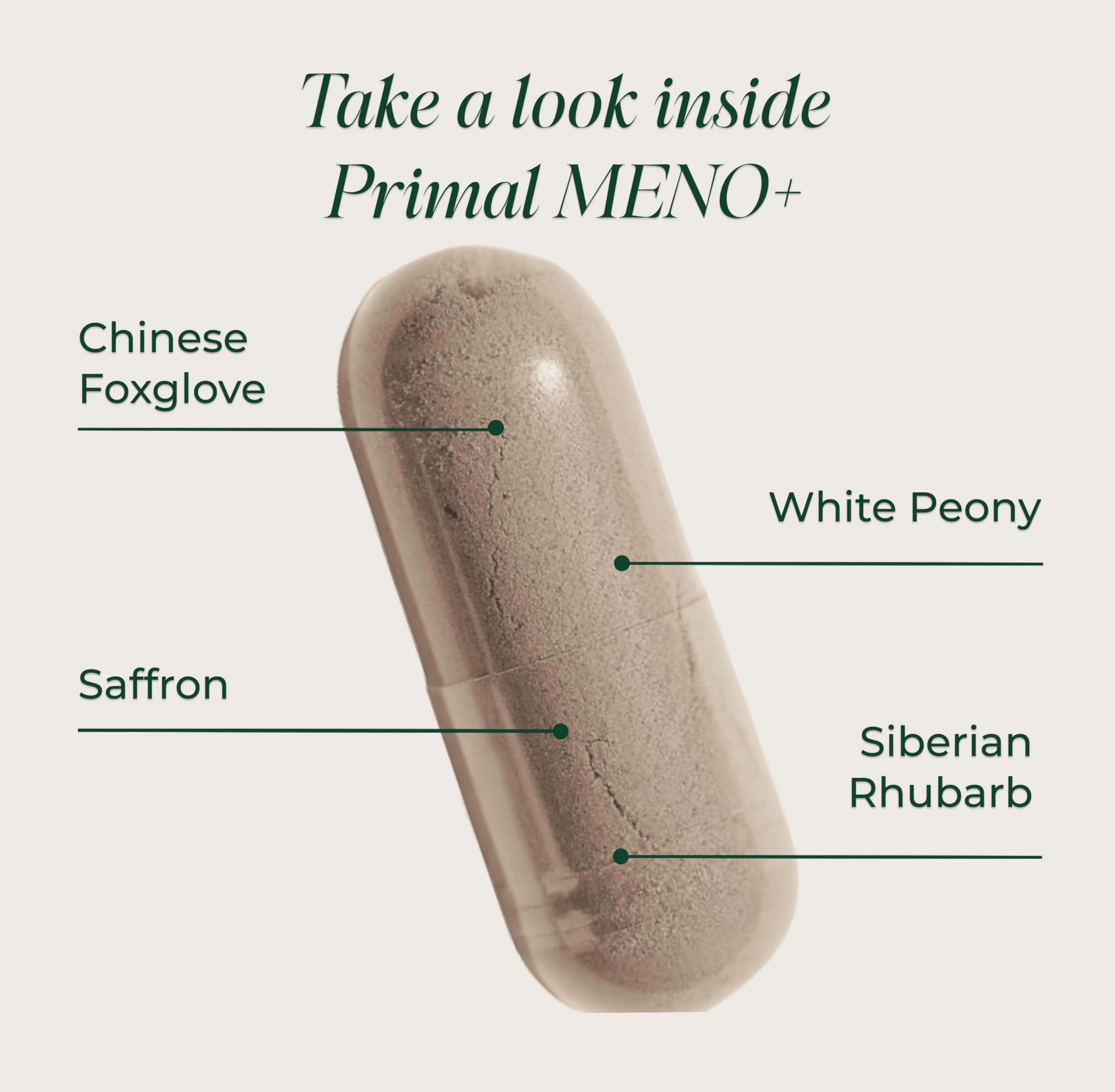 Primal Harvest Meno+ Menopause Support with Saffron & Chinese Herbs Support Mood, Menopausal Symptom Relief, & General Well-Bein