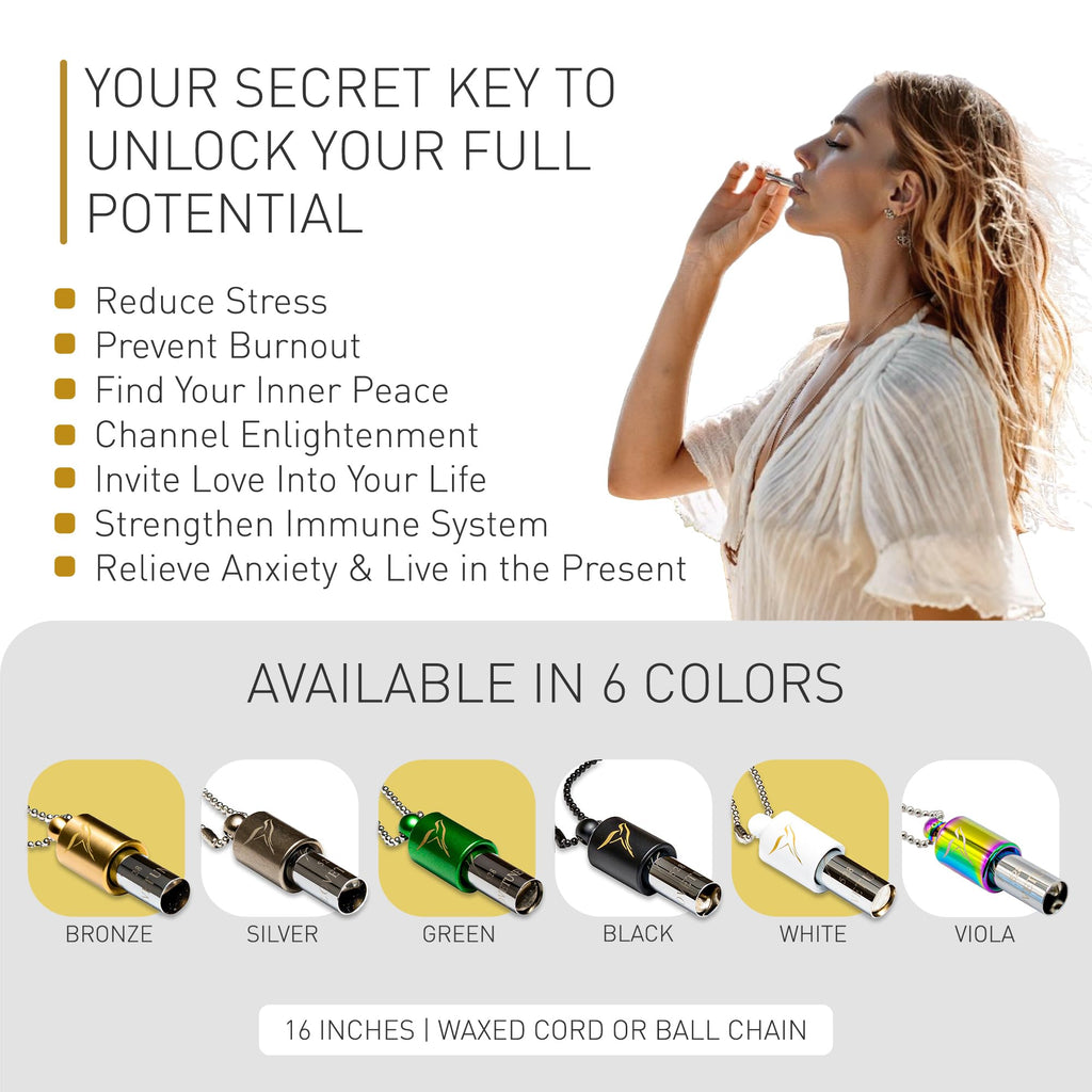 LOVETUNER Breathing & Meditation Tuning Necklace 528 Hz Whistle | 528 Hz Solfeggio Frequency | Breathwork Necklace Mindfulness D
