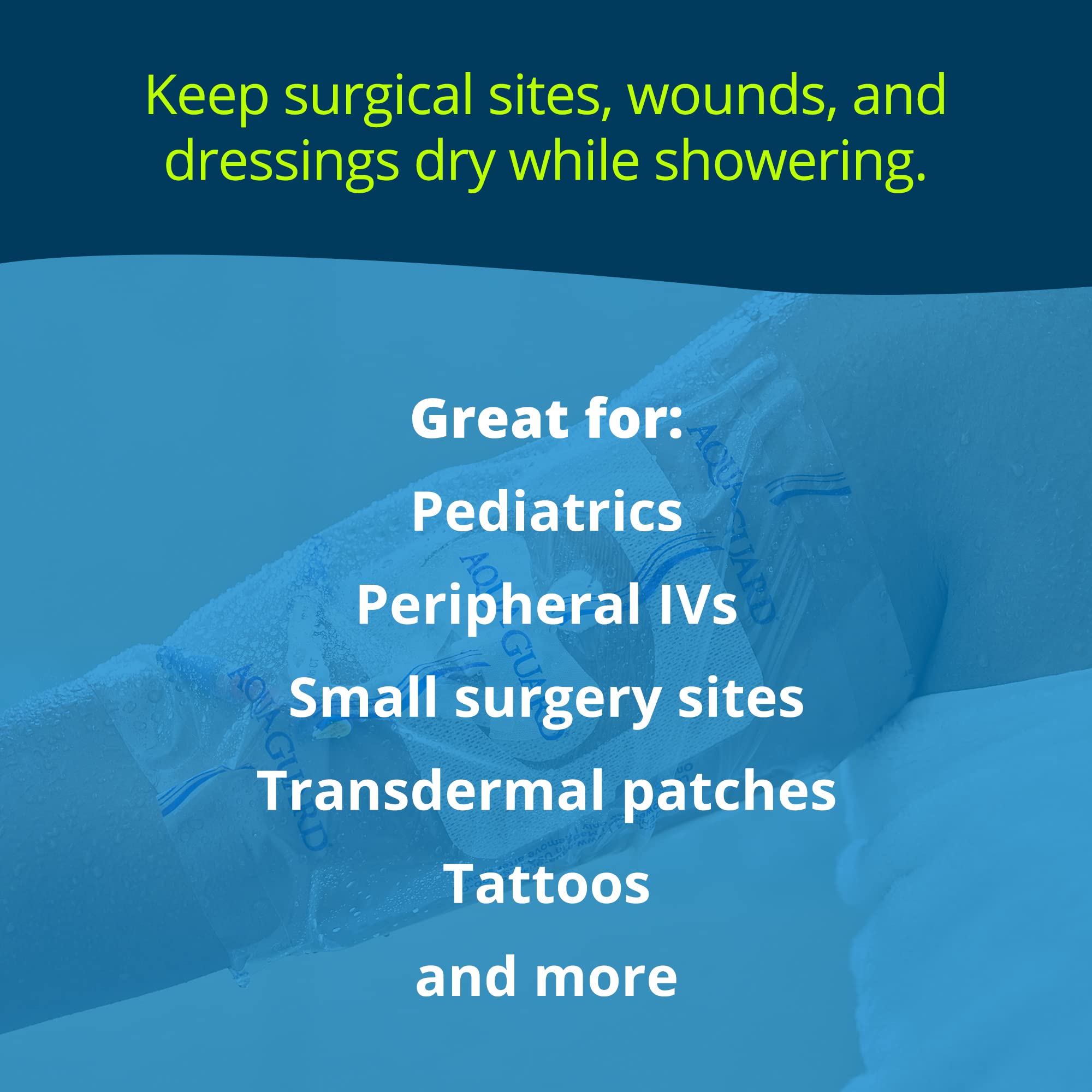 TIDI AquaGuard Sheet - 7    x 7    - Shower Protection Sheet - Self-Adhesive Moisture Barrier - Made without Latex - Wound Cover