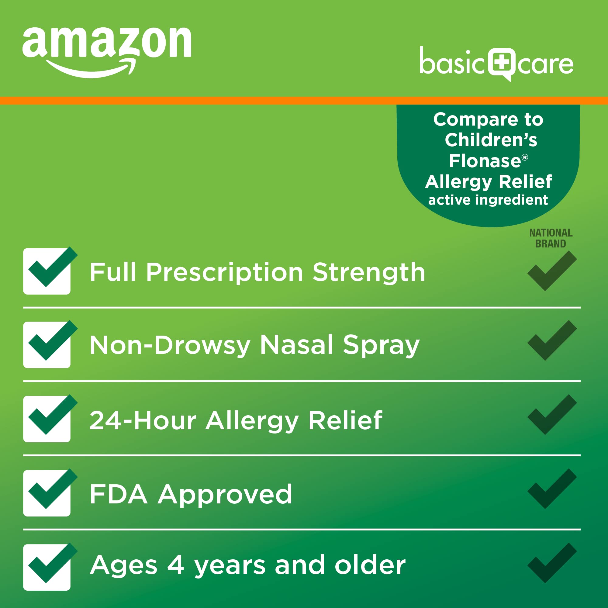 Amazon Basic Care Childrens Fluticasone Propionate Nasal Spray, Allergy Medicine, 0.38 fl oz (Pack of 1)
