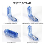 Multiple Pill Splitter, Adjustable Pill Cutter, Stainless Steel Cutting Blade & Blade Guard, with Accurate Pill Alignment, for C