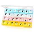 FHORAIN Monthly Pill Organizer 28 Day, 4 Weeks 1 Time a Day Pill Cases, Large Compartments Medicine Container for Vitamins, Fish