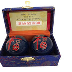 THY ARTS Baoding Balls Chinese Health Massage Exercise Stress Balls - Blue Fortune Symbol #3