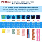Monthly Pill Organizer 2 Times A Day AM/PM 31 Day Pill Box, Small Removable Travel Daily Pod Cases with Bonus Medical Alert Card