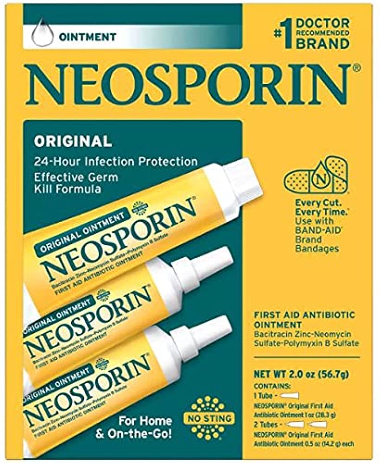 Neosporin Original Ointment First Aid Antibiotic Treatment 3 Pack Value Pack  (Value Pack)