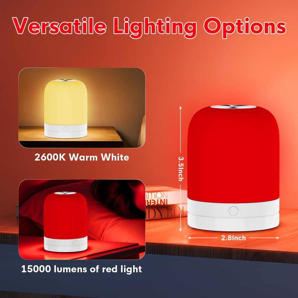 EPOE Red Light Therapy Sleep,Reds Nightlight with 670nm Wavelength Aid to Support Deep Relaxation,Touch Remote Control Red Light