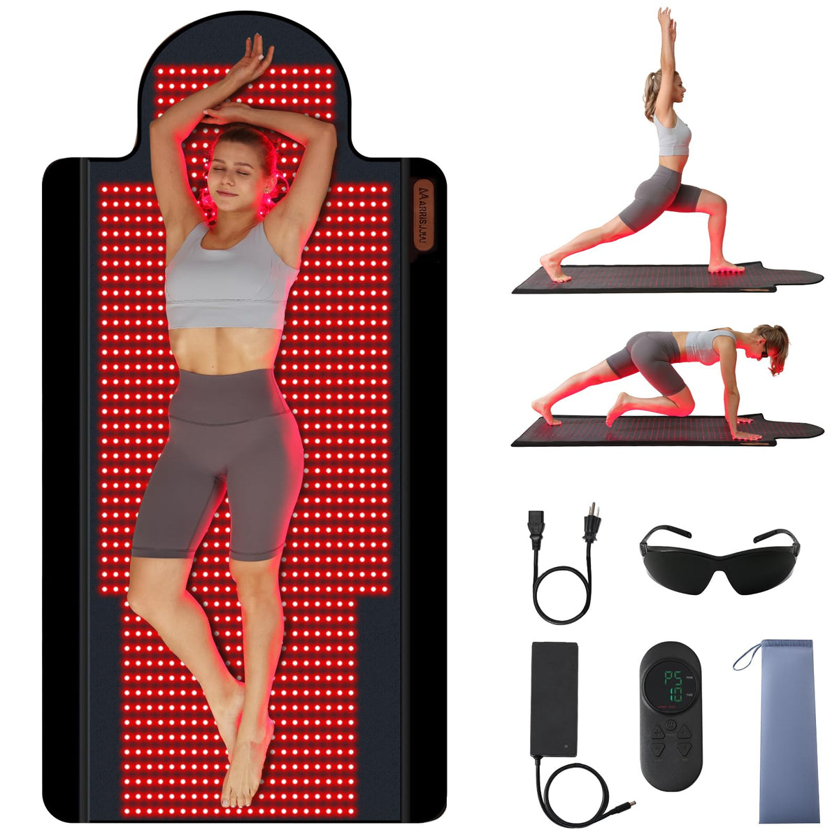 Red Light Therapy Mat, Extra Large 74 x 32 in Full Body Infrared Light Therapy Pad, 660nm 850nm 940nm, 1095 LEDs, 2 Pulse Modes,