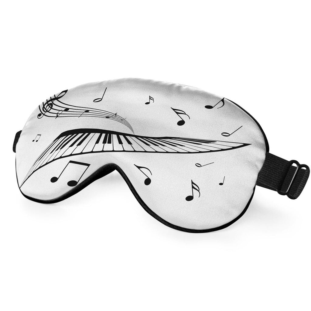 NOHSHE Piano Keyboard Sleep Eye Mask Music Note Stave White Silk Eye Mask Sleeping Soft Eye Shade Cover for Men Women Boy Girl A
