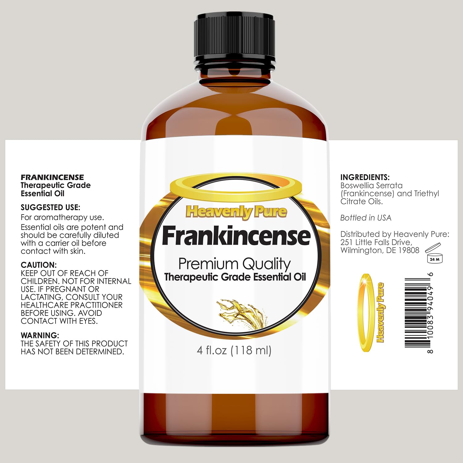 Heavenly Pure Frankincense Essential Oil - Pure & Natural Frankincense Aroma Therapeutic Grade Essential Oil (Huge 4 OZ - Bulk S