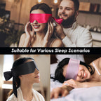FRESHME 2pcs Silk Bundle Satin Sleep Mask Eye Mask Blindfold - Blockout Light Soft Adjustable Blind Cover Eye Mask, Valentine's
