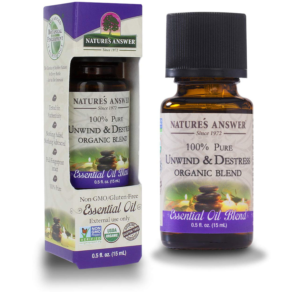 Natures Answer 100% Pure Organic Essential Oil Blend, 0.5-Ounce, Unwind/D-s Trees