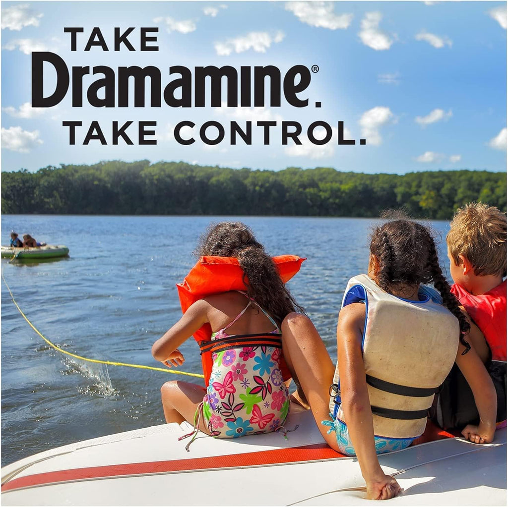 Dramamine Motion Sickness Relief for Kids, Grape Flavor,8 Count (Pack of 2)