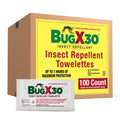 CoreTex Bug X 30 Mosquito, Tick, & Insect Repellent Wipes with 30% DEET - Pack of 100 Single-Use Bug Repellent Wipes for Up to 7