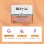 The Honey Pot Company - 64ct - Herbal Pads for Women - Organic Incontinence Daytime w/Wings. Infused w/Essential Oils for Coolin