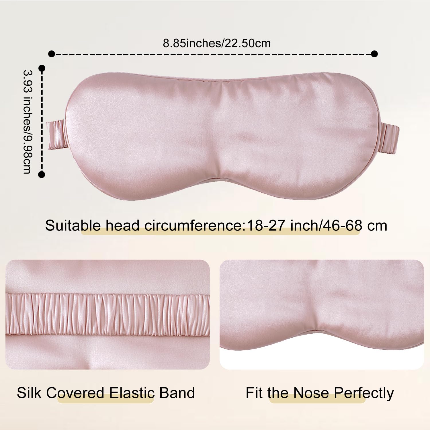 ZIMASILK 100% 22 Momme Pure Mulberry Silk Sleep Mask,Filled with 100% Mulberry Silk,Silk Wrapping Strap- Super Soft & Comfortabl