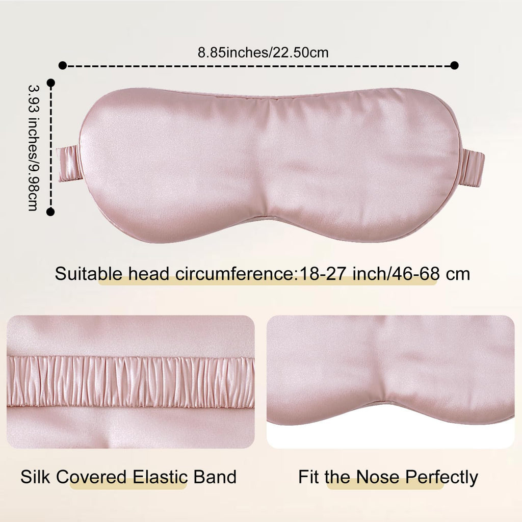 ZIMASILK 100% 22 Momme Pure Mulberry Silk Sleep Mask,Filled with 100% Mulberry Silk,Silk Wrapping Strap- Super Soft & Comfortabl