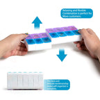 ZUMD Weekly 7 Day Pill Organizer Case 2 Times a Day (AM/PM), Large Portable Pill Box 7 Day for Vitamin Medicine, Pill Case with