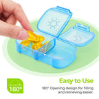 AUVON XL Weekly Pill Organizer 2 Times a Day with Large Opening for Easy Filling, AM PM Pill Box 7 Day in Rainbow Colors, Portab