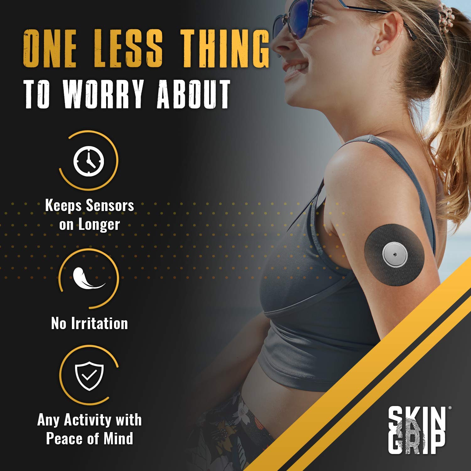 Skin Grip CGM Patches for Infusion Set or Freestyle Libre (20-Pack), Waterproof & Sweatproof for 10-14 Days, Pre-Cut Adhesive Ta