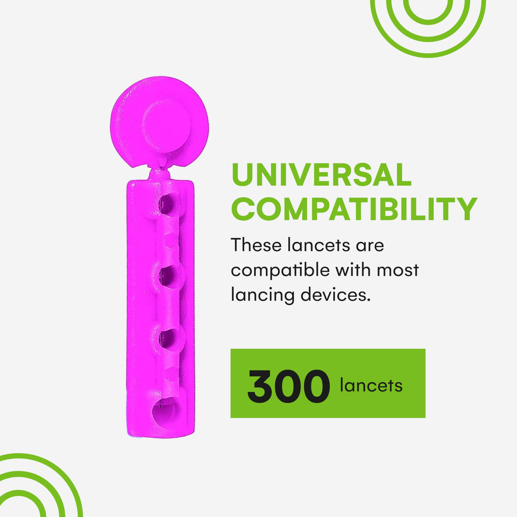 Lancets for Diabetes Testing - 30 Gauge Diabetic Lancets for Blood Testing and Glucose Testing - Fits Most Lancing Devices - Ste