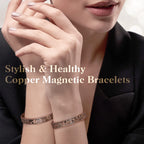 Magnetic Lymph Detox Bracelet: Copper Bracelet for Women Men, 100% Pure Copper Bracelet with 6 Magnets 3500 Gauss - Jewelry Gift