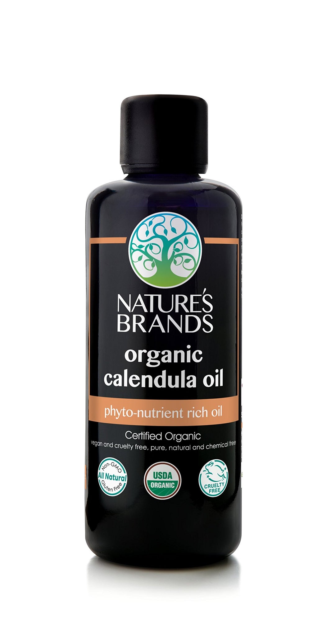 Natures Brands Organic Calendula Carrier Oil by Herbal Choice Mari (3.4 Fl Oz Glass Bottle) - No Toxic Synthetic Chemicals