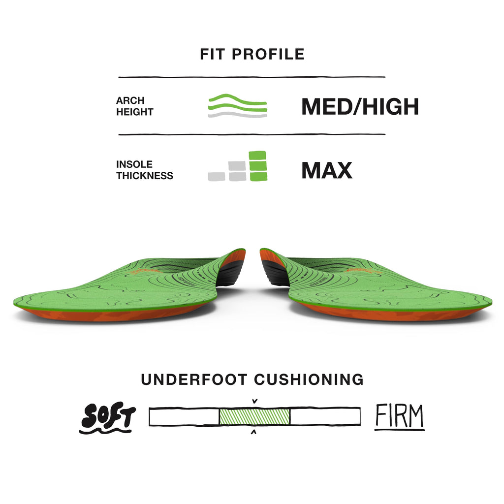 Superfeet Hike Support Insoles - Trim-to-Fit Comfort Carbon Fiber Orthotic Inserts for Hiking Boots or Shoes - Professional Grad