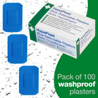 HypaPlast Blue Catering Plasters, 7.2x5cm (Pack of 100)